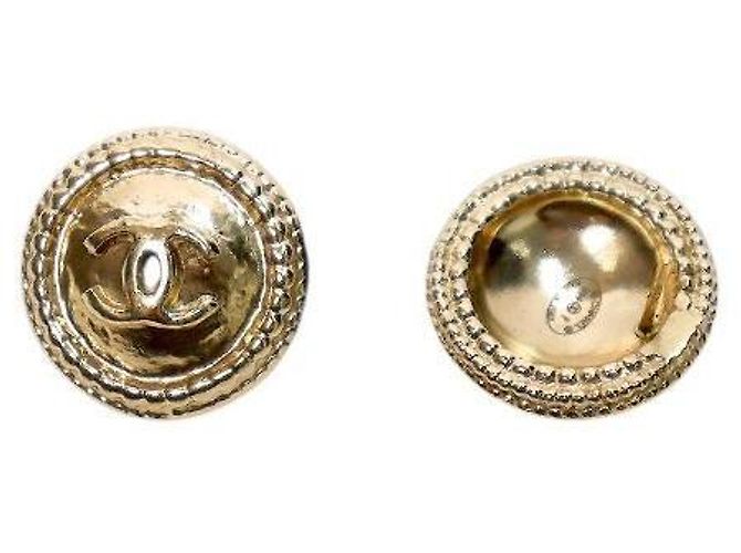 Chanel Orecchini rotondi CC Gold - vista 4