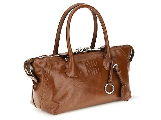 Miu Miu Borsa Bos Taurus in pelle di vitello marrone - vista 2