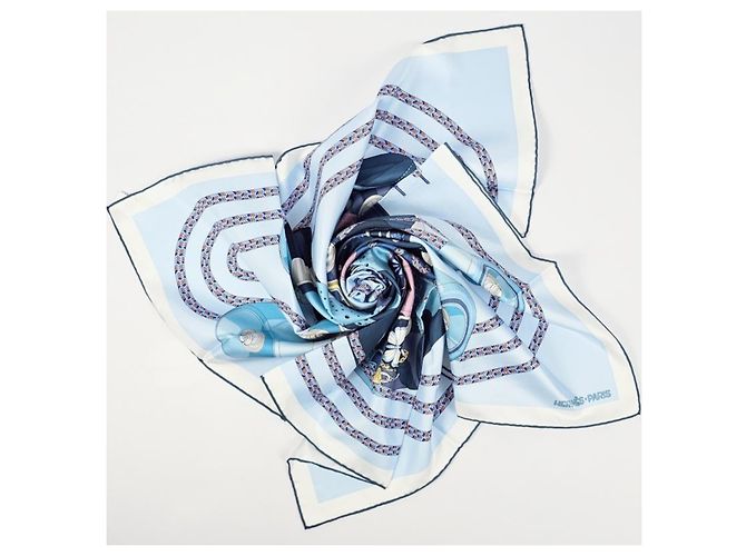 Hermès Lenço de Twill de Seda Blue Ciel - vista 10