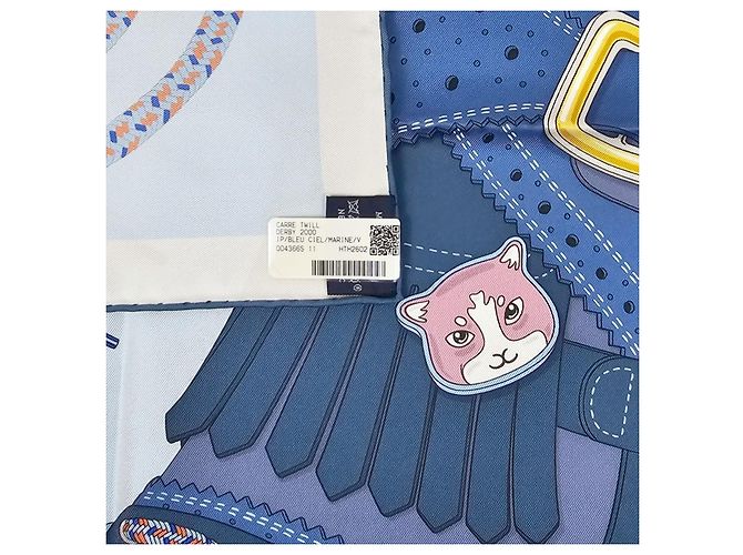 Hermès Lenço de Twill de Seda Blue Ciel - vista 13