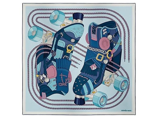 Hermès Lenço de Twill de Seda Blue Ciel - vista 2