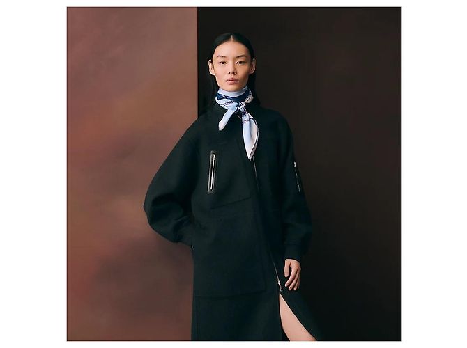 Hermès Lenço de Twill de Seda Blue Ciel - vista 3