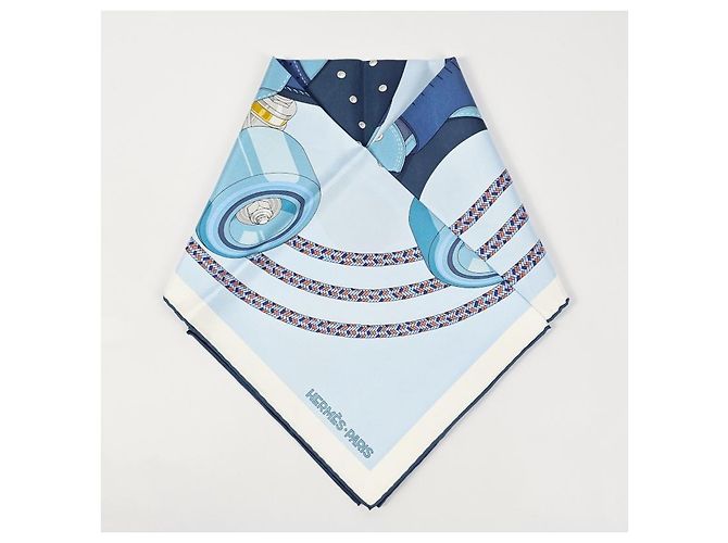 Hermès Lenço de Twill de Seda Blue Ciel - vista 5