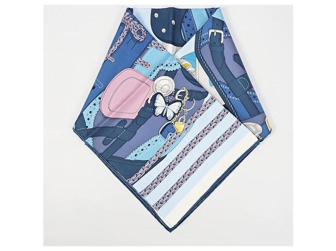 Hermès Lenço de Twill de Seda Blue Ciel - vista 6