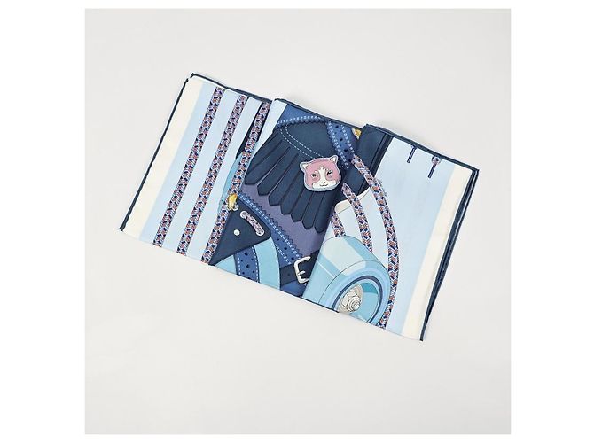 Hermès Lenço de Twill de Seda Blue Ciel - vista 8