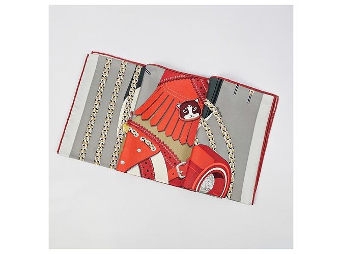 Hermès Foulard in seta Derby Carré da donna Grey Thunder - vista 10