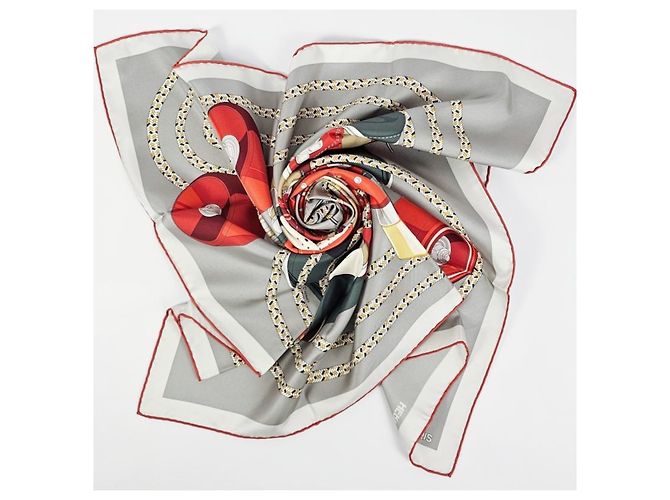 Hermès Foulard in seta Derby Carré da donna Grey Thunder - vista 11
