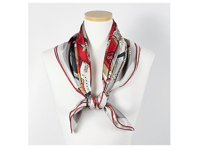 Hermès Foulard in seta Derby Carré da donna Grey Thunder - vista 13