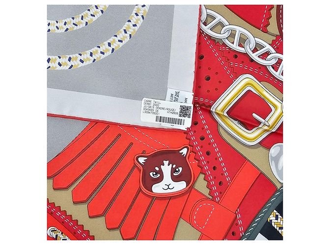 Hermès Foulard in seta Derby Carré da donna Grey Thunder - vista 14
