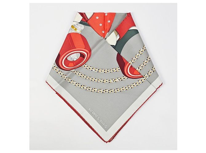 Hermès Foulard in seta Derby Carré da donna Grey Thunder - vista 5