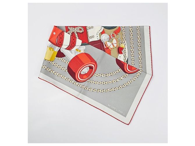Hermès Foulard in seta Derby Carré da donna Grey Thunder - vista 7