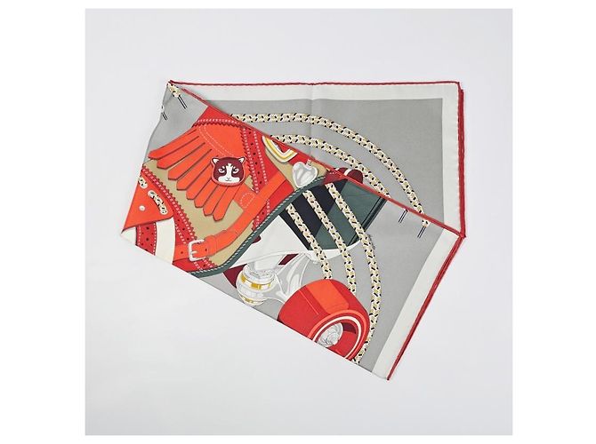 Hermès Foulard in seta Derby Carré da donna Grey Thunder - vista 8