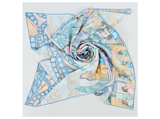 Hermès Sciarpa di seta da donna City of Light Blu scuro - vista 11
