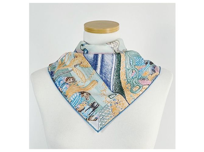 Hermès Sciarpa di seta da donna City of Light Blu scuro - vista 13