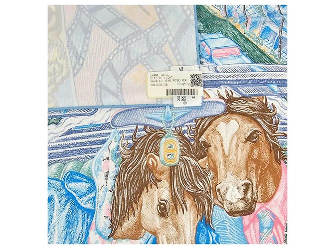 Hermès Sciarpa di seta da donna City of Light Blu scuro - vista 15