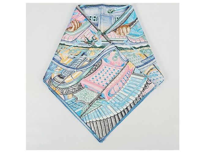 Hermès Sciarpa di seta da donna City of Light Blu scuro - vista 5