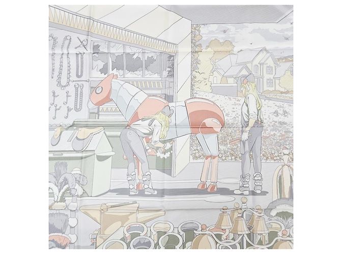 Hermès Pañuelo de seda double face con bordes enrollados - vista 16