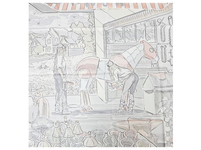 Hermès Pañuelo de seda double face con bordes enrollados - vista 17