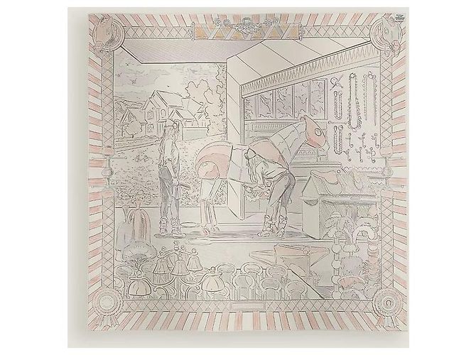 Hermès Pañuelo de seda double face con bordes enrollados - vista 3
