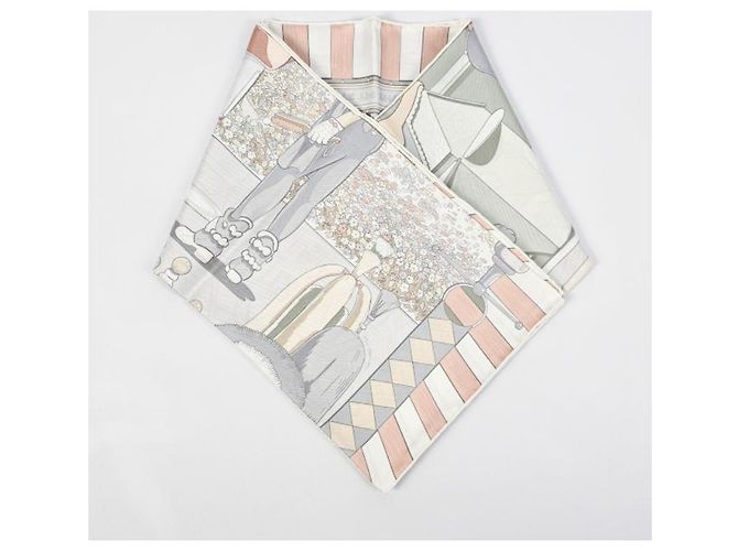 Hermès Pañuelo de seda double face con bordes enrollados - vista 8
