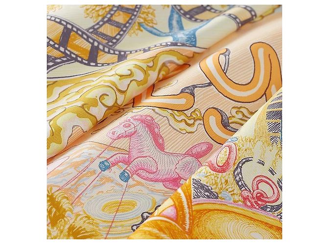 Hermès Sciarpa di seta da donna City of Light Arancione - vista 4