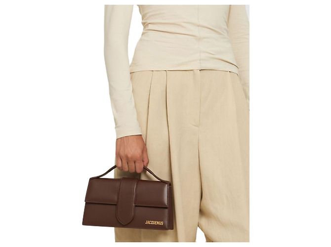 Jacquemus Borsa a mano in pelle marrone - vista 5