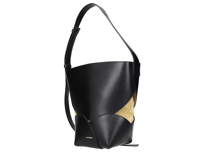 Jil Sander Borsa a tracolla in pelle nera - vista 2