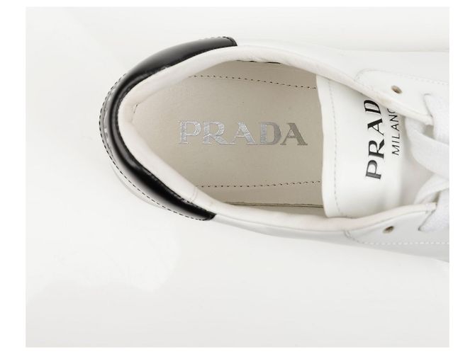 Prada Sneakers in pelle Logo White - vista 14