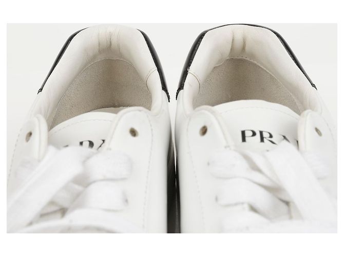 Prada Sneakers in pelle Logo White - vista 5