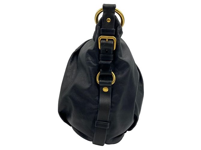 Prada Borsa a tracolla hobo in pelle con anello dorato Nero - Ansicht 4