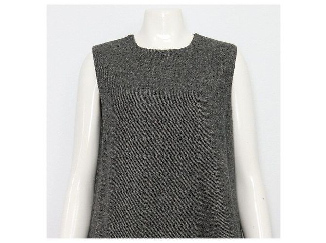 Dior Vestido Double Face de Lana Virgen Gris - vista 2