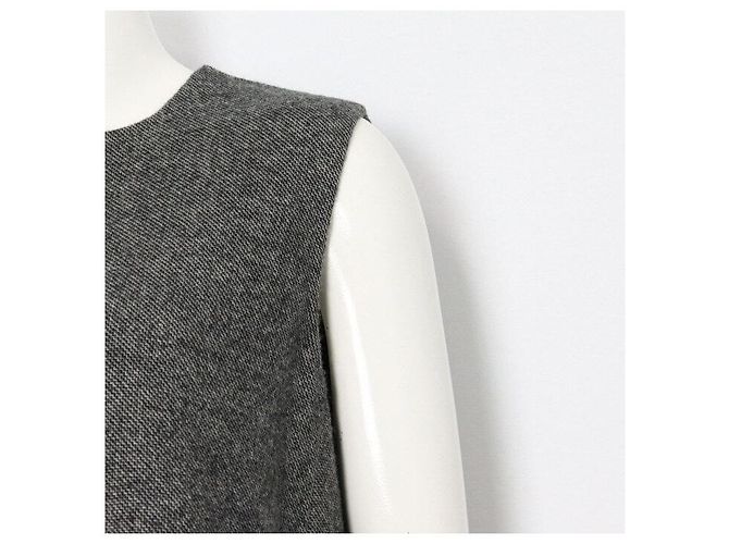 Dior Vestido Double Face de Lana Virgen Gris - vista 3
