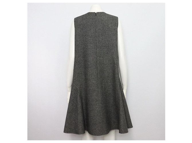 Dior Vestido Double Face de Lana Virgen Gris - vista 4