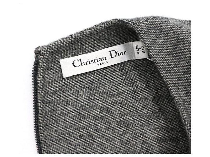 Dior Vestido Double Face de Lana Virgen Gris - vista 5