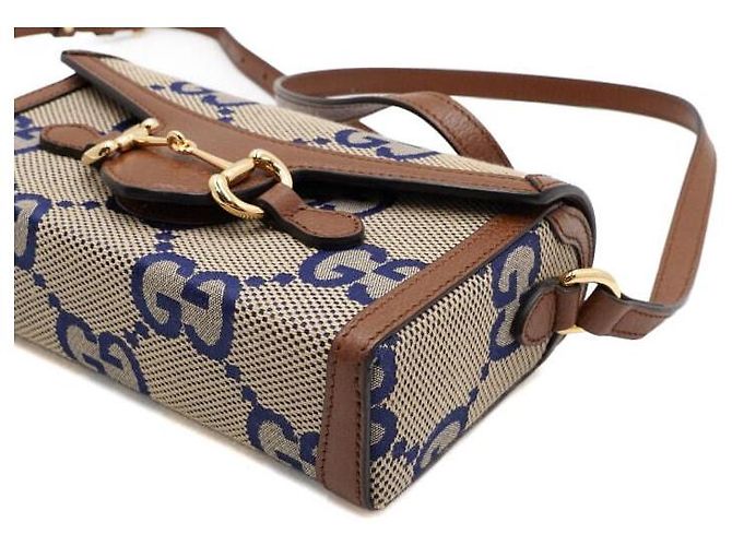 Gucci Mini Borsa a Tracolla e a Spalla GG Horsebit Limited Blue - vista 11