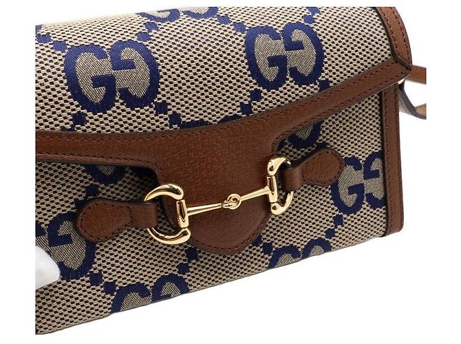 Gucci Mini Borsa a Tracolla e a Spalla GG Horsebit Limited Blue - vista 12