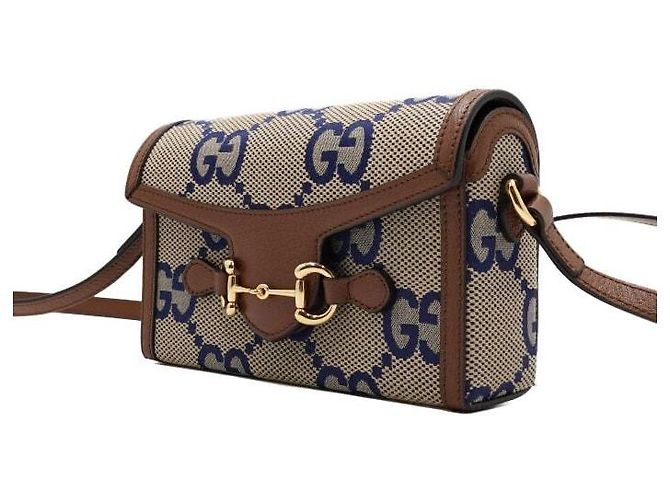 Gucci Mini Borsa a Tracolla e a Spalla GG Horsebit Limited Blue - vista 3