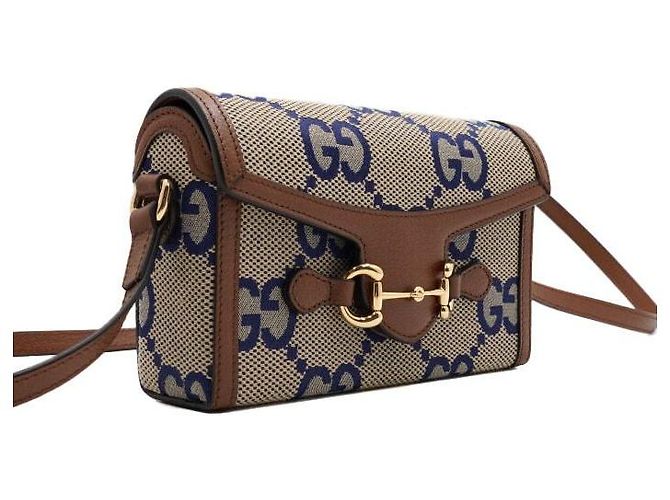 Gucci Mini Borsa a Tracolla e a Spalla GG Horsebit Limited Blue - vista 4