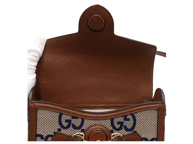 Gucci Mini Borsa a Tracolla e a Spalla GG Horsebit Limited Blue - vista 8