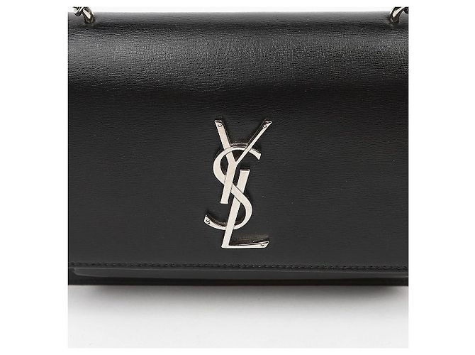 Autre Marque Sunset Leder-Schultertasche mit Kette Schwarz Silber - Ansicht 3