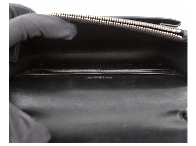 Autre Marque Sunset Leder-Schultertasche mit Kette Schwarz Silber - Ansicht 8