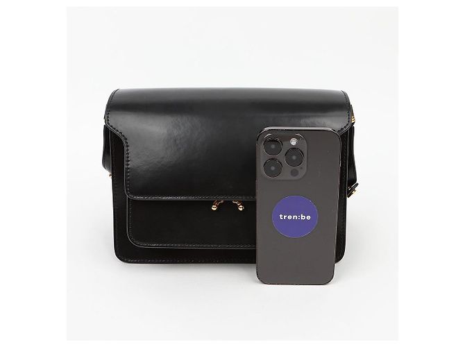 Marni Borsa a tracolla Trunk Medium in pelle di vitello Nero - vista 11