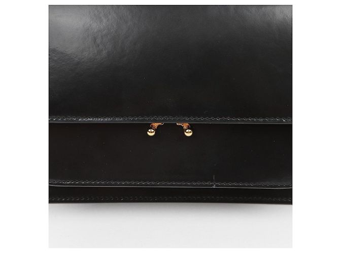 Marni Borsa a tracolla Trunk Medium in pelle di vitello Nero - vista 3