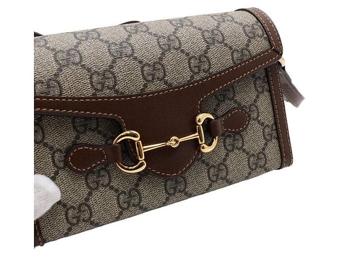 Gucci Mini Borsa a Tracolla e Spalla Horsebit in Tela GG Supreme - vista 10