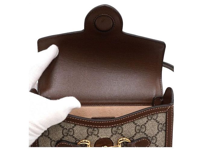 Gucci Mini Borsa a Tracolla e Spalla Horsebit in Tela GG Supreme - vista 7