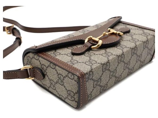 Gucci Mini Borsa a Tracolla e Spalla Horsebit in Tela GG Supreme - vista 9