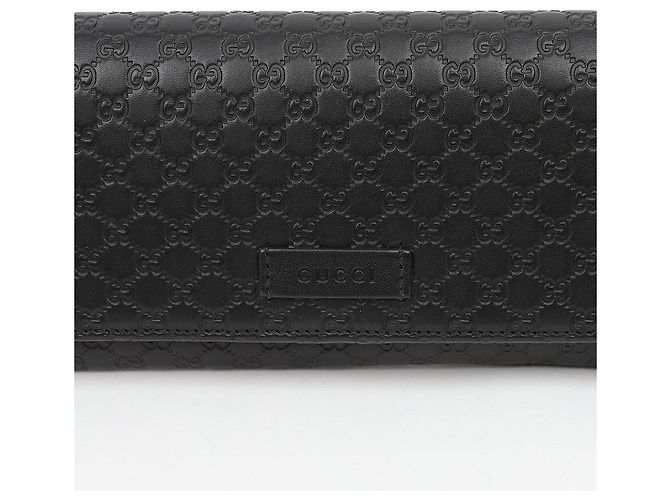 Gucci Billetera larga con solapa Microsima Negra - vista 3