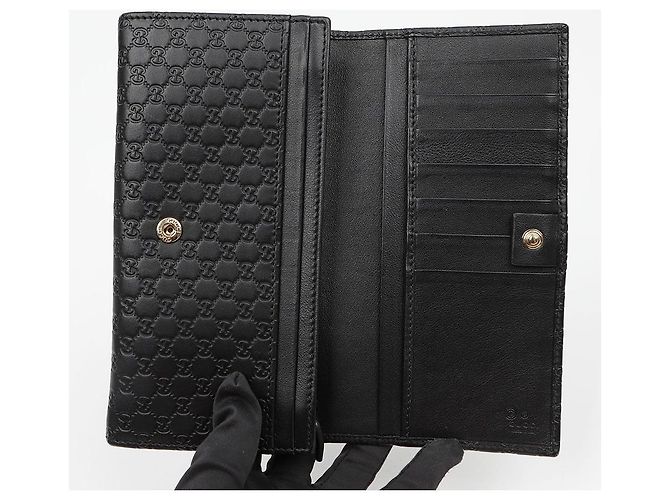 Gucci Billetera larga con solapa Microsima Negra - vista 7