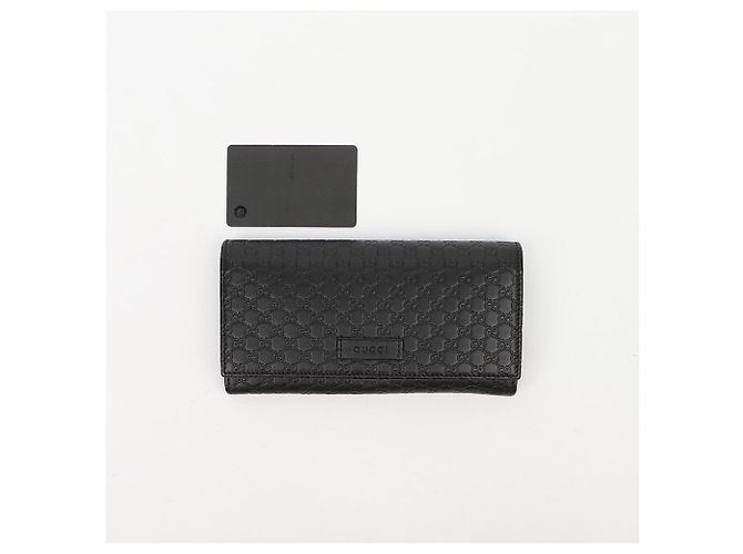 Gucci Billetera larga con solapa Microsima Negra - vista 9