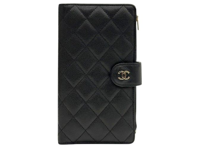 Chanel Cartera larga Classic Black Caviar con chip - vista 2